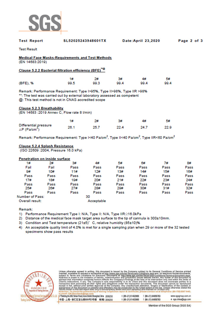 SGS口罩第三方14683